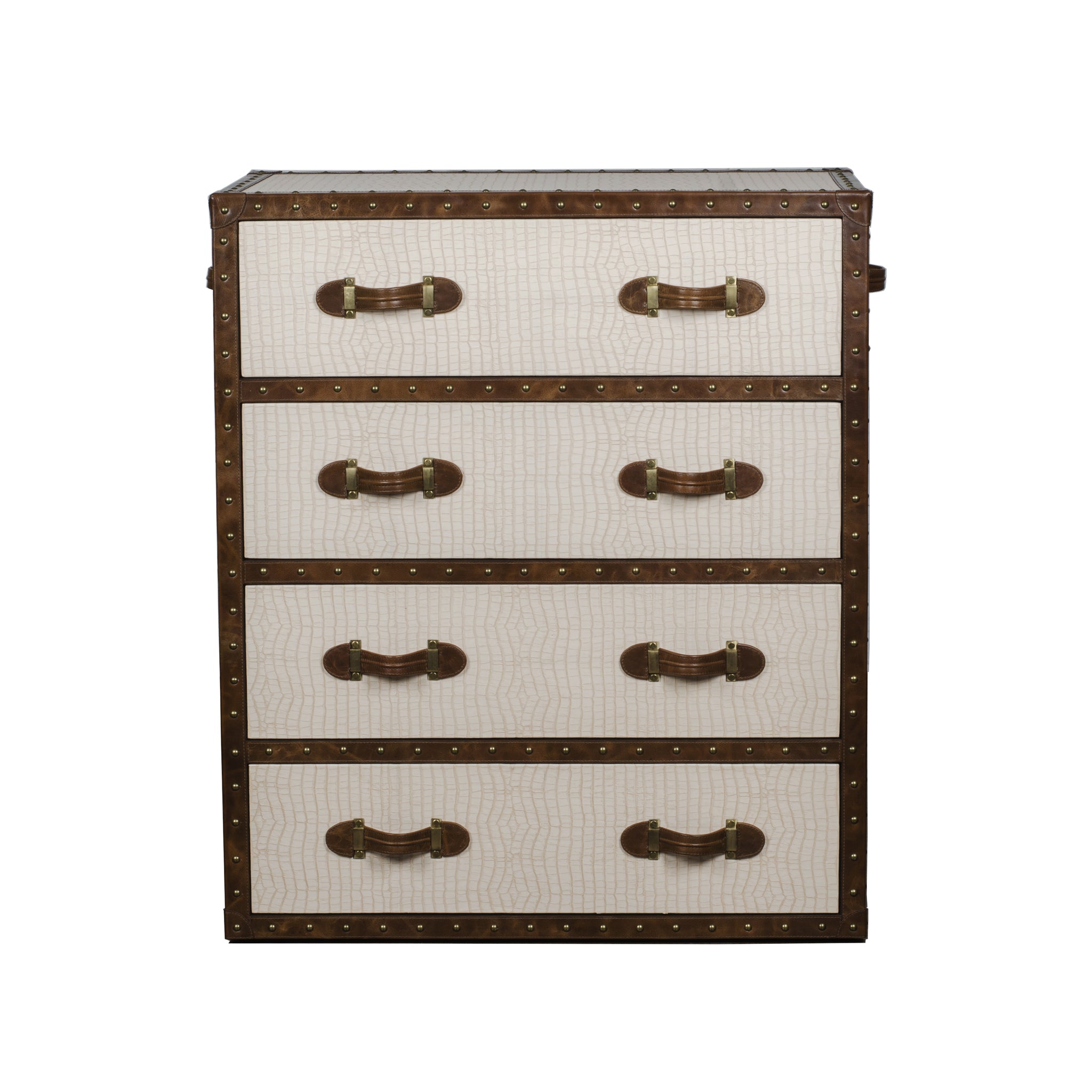 Vintage Trunk Chest of Drawers - Cream