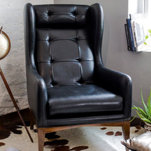 Load image into Gallery viewer, Manhattan High Back Wing Chair - Black
