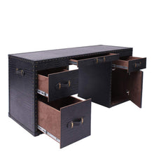 Load image into Gallery viewer, Directors Desk- Black Leather
