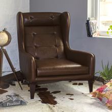 Load image into Gallery viewer, Manhattan High Back Wing Chair - Coffee Brown
